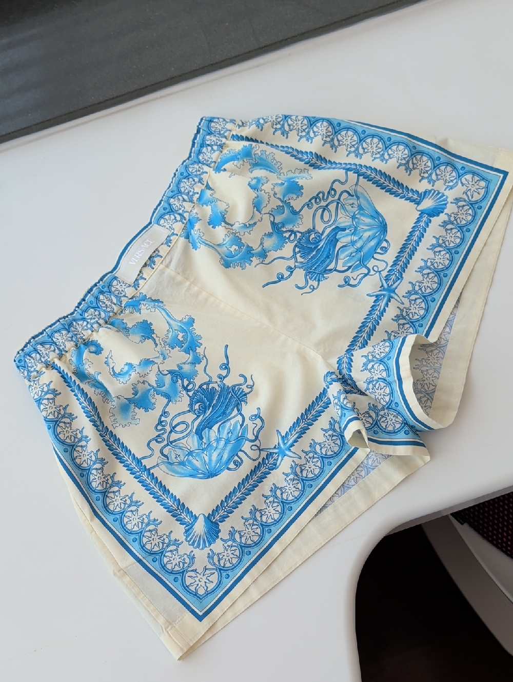 Versace Women's Underwater Barocco Cotton Shorts Size 42 IT US M